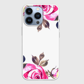 Чехол для iPhone 13 Pro с принтом Розы в Курске,  |  | flowers | pink | бутоны | весна | лето | листья | природа | роза | розовые | розы | цветок | цветочки | цветы