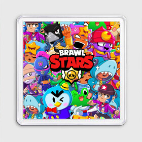 Магнит 55*55 с принтом BRAWL STARS | БРАВЛ СТАРС (Z) в Курске, Пластик | Размер: 65*65 мм; Размер печати: 55*55 мм | 8 bit | 8 бит | bibi | brawl stars | crow | el brown | leon | leon shark | max | mr.p | sally leon | shark | stars | virus | werewolf | акула | биби | вирус | ворон | леон | оборотень | пингвин