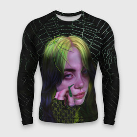 Мужской рашгард 3D с принтом ПАУТИНА в Курске,  |  | bad guy | billie eilish | music | ocean eyes | pop | билли айлиш | билли эйлиш | девушка | музыка