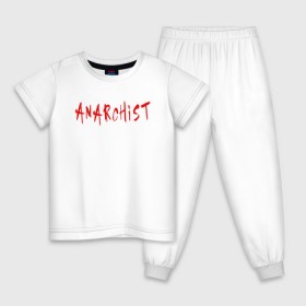 Детская пижама хлопок с принтом Анархист в Курске, 100% хлопок |  брюки и футболка прямого кроя, без карманов, на брюках мягкая резинка на поясе и по низу штанин
 | anarchism | anarchist | anarchy | music | punk | revolution | rock | system | анархизм | анархист | анархия | гражданская | летов | музыка | оборона | панк | революция | рок