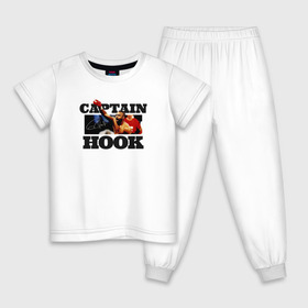 Детская пижама хлопок с принтом Captain Hook в Курске, 100% хлопок |  брюки и футболка прямого кроя, без карманов, на брюках мягкая резинка на поясе и по низу штанин
 | Тематика изображения на принте: captain hook | roy jones | roy levesta jones | бокс | капитан хук | рой джонс