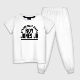 Детская пижама хлопок с принтом Roy Jones Jr. в Курске, 100% хлопок |  брюки и футболка прямого кроя, без карманов, на брюках мягкая резинка на поясе и по низу штанин
 | Тематика изображения на принте: captain hook | roy jones | roy levesta jones | бокс | капитан хук | рой джонс