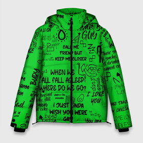 Мужская зимняя куртка 3D с принтом GREEN BILLIE EILISH в Курске, верх — 100% полиэстер; подкладка — 100% полиэстер; утеплитель — 100% полиэстер | длина ниже бедра, свободный силуэт Оверсайз. Есть воротник-стойка, отстегивающийся капюшон и ветрозащитная планка. 

Боковые карманы с листочкой на кнопках и внутренний карман на молнии. | bad guy | billie eilish | music | ocean eyes | pop | билли айлиш | билли эйлиш | девушка | музыка