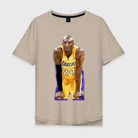 Мужская футболка хлопок Oversize с принтом Kobe Bryant Lakers 24 в Курске, 100% хлопок | свободный крой, круглый ворот, “спинка” длиннее передней части | Тематика изображения на принте: 24 | black | bryant | kobe | lakers | mamba | mentality | баскетбол | баскетболист | брайан | детская | детскую | женская | женскую | коба | коби | купить | мамба | менталитет | мужская | мужскую | сша | черная