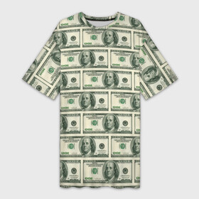 Платье-футболка 3D с принтом Денежная тема в Курске,  |  | 23 февраля | cash | money | roblox | баксы | денежная тема | деньги | доллары | зелёные | ловеха | мемы | прикольные картинки | прикольные надписи | роблокс
