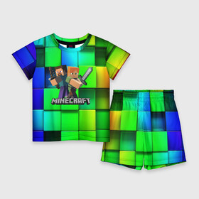 Детский костюм с шортами 3D с принтом MINECRAFT в Курске,  |  | block | creeper | cube | minecraft | pixel | блок | геометрия | крафт | крипер | кубики | майнкрафт | пиксели