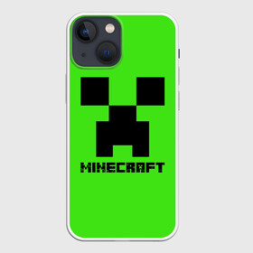 Чехол для iPhone 13 mini с принтом MINECRAFT в Курске,  |  | block | creeper | cube | minecraft | pixel | блок | геометрия | крафт | крипер | кубики | майнкрафт | пиксели