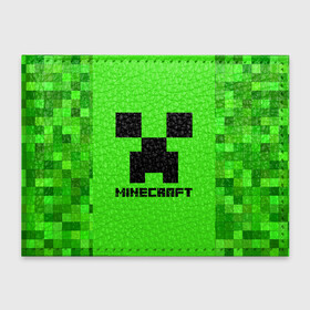Обложка для студенческого билета с принтом MINECRAFT в Курске, натуральная кожа | Размер: 11*8 см; Печать на всей внешней стороне | Тематика изображения на принте: block | creeper | cube | minecraft | pixel | блок | геометрия | крафт | крипер | кубики | майнкрафт | пиксели