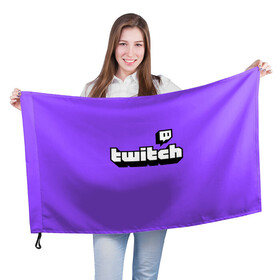 Флаг 3D с принтом Twitch в Курске, 100% полиэстер | плотность ткани — 95 г/м2, размер — 67 х 109 см. Принт наносится с одной стороны | twich | twitch | twitch logo | twitch tv | твитч | твитч тв | твич | твич тв