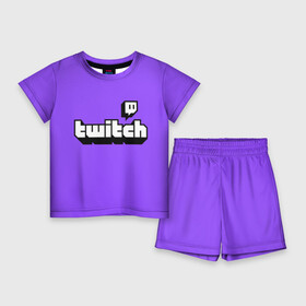 Детский костюм с шортами 3D с принтом Twitch в Курске,  |  | twich | twitch | twitch logo | twitch tv | твитч | твитч тв | твич | твич тв
