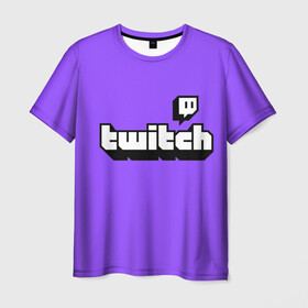 Мужская футболка 3D с принтом Twitch в Курске, 100% полиэфир | прямой крой, круглый вырез горловины, длина до линии бедер | twich | twitch | twitch logo | twitch tv | твитч | твитч тв | твич | твич тв