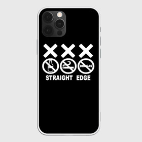 Чехол для iPhone 12 Pro с принтом straight edge в Курске, силикон | область печати: задняя сторона чехла, без боковых панелей | edge | hardcore | no drugs | straight | straight edge | sxe | грань | четкая | чёткая грань