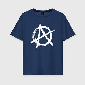 Женская футболка хлопок Oversize с принтом АНАРХИЯ в Курске, 100% хлопок | свободный крой, круглый ворот, спущенный рукав, длина до линии бедер
 | anarchy | riot | rock | анархия | бунт | знаки | музыка | панки | рок | символ