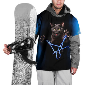Накидка на куртку 3D с принтом Грозовой кошак(громовержец) в Курске, 100% полиэстер |  | Тематика изображения на принте: грозовой | громовержец | кот | кошак | молнии | разряды | черный