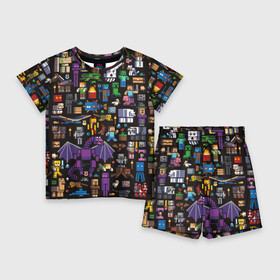 Детский костюм с шортами 3D с принтом Minecraft в Курске,  |  | block | creeper | cube | minecraft | pixel | блок | геометрия | крафт | крипер | кубики | майнкрафт | пиксели