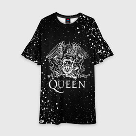 Детское платье 3D с принтом QUEEN | КВИН (Z) в Курске, 100% полиэстер | прямой силуэт, чуть расширенный к низу. Круглая горловина, на рукавах — воланы | queen | rock | брайан мэи | группа queen | группа квин | джон дикон | квин | королева | король | роджер тейлор | рок | фредди меркьюри
