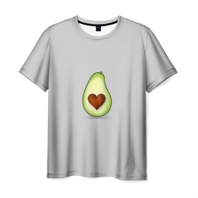 Мужская футболка 3D с принтом Авокадо сердечко в Курске, 100% полиэфир | прямой крой, круглый вырез горловины, длина до линии бедер | авокадо | авокадо с сердечком | авокадо сердечко | авокадо сердце | авокадо эмоции | сердечко | четыре | четыре авокадо