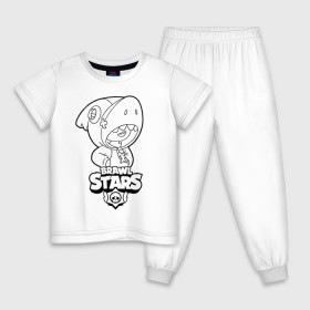 Детская пижама хлопок с принтом Brawl Stars LEON (раскраска) в Курске, 100% хлопок |  брюки и футболка прямого кроя, без карманов, на брюках мягкая резинка на поясе и по низу штанин
 | Тематика изображения на принте: 