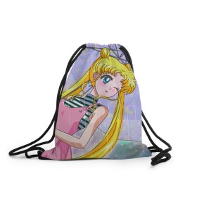 Рюкзак-мешок 3D с принтом Sailor Moon в Курске, 100% полиэстер | плотность ткани — 200 г/м2, размер — 35 х 45 см; лямки — толстые шнурки, застежка на шнуровке, без карманов и подкладки | baby | bunny | girl | like | pink | sailormoon | usagi | вода капли | воин | волосы | глаза | девушка | дождь | зайчик | зонтик | котик | кролик | лето | луна | малышка | матроска | небо | облака | природа | радуга | розовый