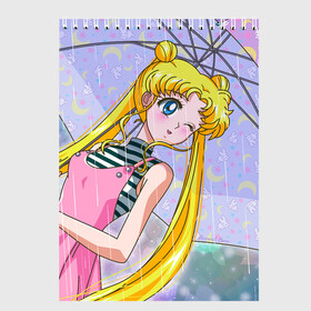 Скетчбук с принтом Sailor Moon в Курске, 100% бумага
 | 48 листов, плотность листов — 100 г/м2, плотность картонной обложки — 250 г/м2. Листы скреплены сверху удобной пружинной спиралью | baby | bunny | girl | like | pink | sailormoon | usagi | вода капли | воин | волосы | глаза | девушка | дождь | зайчик | зонтик | котик | кролик | лето | луна | малышка | матроска | небо | облака | природа | радуга | розовый