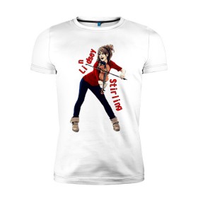 Мужская футболка премиум с принтом Lindsey Stirling в Курске, 92% хлопок, 8% лайкра | приталенный силуэт, круглый вырез ворота, длина до линии бедра, короткий рукав | Тематика изображения на принте: 