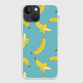 Чехол для iPhone 13 mini с принтом Банановый дождь в Курске,  |  | Тематика изображения на принте: банан | банановый | бананы | здоровое питание | зп | овощи | паттерн | плод | плоды | фрукт | фрукты | ягоды