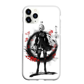 Чехол для iPhone 11 Pro матовый с принтом 2B Ink Sakura dawn в Курске, Силикон |  | 2a | 2b | 9s | andoird | ink | japanese | kanji | nier automata | nuar | sakura | yohra | андроид | кандзи | нуар | сакура | чернила | япония