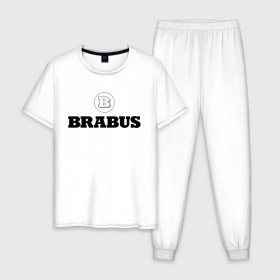 Мужская пижама хлопок с принтом BRABUS в Курске, 100% хлопок | брюки и футболка прямого кроя, без карманов, на брюках мягкая резинка на поясе и по низу штанин
 | 