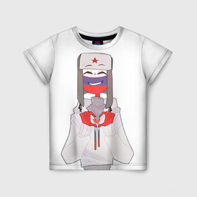 Детская футболка 3D с принтом Country Humans в Курске, 100% гипоаллергенный полиэфир | прямой крой, круглый вырез горловины, длина до линии бедер, чуть спущенное плечо, ткань немного тянется | countryhumans | картинки | персонаж | прикольные картинки