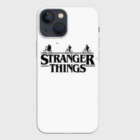 Чехол для iPhone 13 mini с принтом STRANGER THINGS в Курске,  |  | netflix | stranger things | trend | арт | герой | загадочные события | кино | лого | надпись | наука | нетфликс | очень странные дела | парню | персонаж | прикольная | ребенку | сериал | тренд | фантастика
