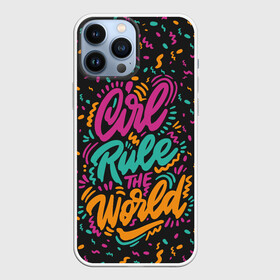 Чехол для iPhone 13 Pro Max с принтом Girl rule the world в Курске,  |  | Тематика изображения на принте: 8 марта | fem | feminism | feminist | девочки | девушки | женщины | феминизм | феминист | фемистка