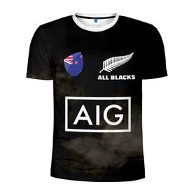 Мужская футболка 3D спортивная с принтом ALL BLACKS в Курске, 100% полиэстер с улучшенными характеристиками | приталенный силуэт, круглая горловина, широкие плечи, сужается к линии бедра | all blacks | new zealandd | rugby | новая зеландия | олл блэкс | регби | хака