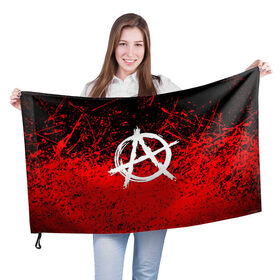 Флаг 3D с принтом АНАРХИЯ в Курске, 100% полиэстер | плотность ткани — 95 г/м2, размер — 67 х 109 см. Принт наносится с одной стороны | anarchy | riot | rock | анархия | бунт | знаки | музыка | панки | рок | символ