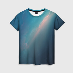Женская футболка 3D с принтом Космос в Курске, 100% полиэфир ( синтетическое хлопкоподобное полотно) | прямой крой, круглый вырез горловины, длина до линии бедер | space | star | stars | день | звезд | звезды | космонавтики | космос | небо | пространство | скопление