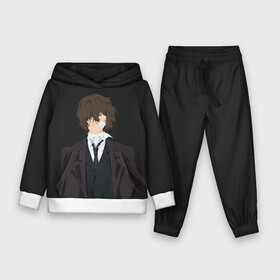 Детский костюм 3D (с толстовкой) с принтом Osamu Dazai в Курске,  |  | bungou | dazai | dogs | osamu | stray | асаму | бродячие псы | бродячих | дадзай | дазай | литературные гении | осаму | проза | псов