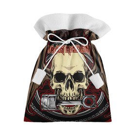 Подарочный 3D мешок с принтом Iron Maiden в Курске, 100% полиэстер | Размер: 29*39 см | Тематика изображения на принте: 80s | hardrock | heavy | iron | maiden | metal | pop | steve harris | the final frontier | uk | айрон | группа | железная дева | метал | мэйден | хеви