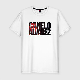 Мужская футболка хлопок Slim с принтом Canelo Alvarez в Курске, 92% хлопок, 8% лайкра | приталенный силуэт, круглый вырез ворота, длина до линии бедра, короткий рукав | Тематика изображения на принте: 