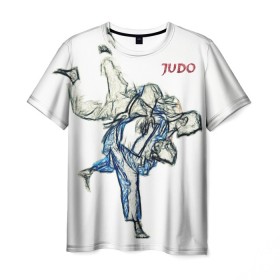 Мужская футболка 3D с принтом Борьба Дзюдо в Курске, 100% полиэфир | прямой крой, круглый вырез горловины, длина до линии бедер | 23 февраля | judo | sport | борьба | дзюдо | единоборства | спорт
