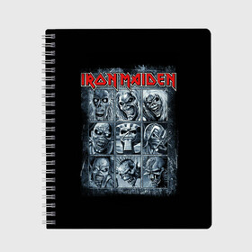 Тетрадь с принтом Iron Maiden в Курске, 100% бумага | 48 листов, плотность листов — 60 г/м2, плотность картонной обложки — 250 г/м2. Листы скреплены сбоку удобной пружинной спиралью. Уголки страниц и обложки скругленные. Цвет линий — светло-серый
 | 80s | hardrock | heavy | iron | maiden | metal | pop | steve harris | the final frontier | uk | айрон | группа | железная дева | метал | мэйден | хеви