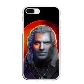 Чехол для iPhone 7Plus/8 Plus матовый с принтом HALF WITCHER в Курске, Силикон | Область печати: задняя сторона чехла, без боковых панелей | gerald | geralt | henry cavill | netflix | the witcher | wild hunt | witcher | wolf | ведьмак | ведьмак сериал | волк | генри кавилл | геральд | дикая охота | нетфликс | нэтфликс