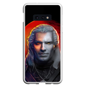 Чехол для Samsung S10E с принтом HALF WITCHER в Курске, Силикон | Область печати: задняя сторона чехла, без боковых панелей | gerald | geralt | henry cavill | netflix | the witcher | wild hunt | witcher | wolf | ведьмак | ведьмак сериал | волк | генри кавилл | геральд | дикая охота | нетфликс | нэтфликс