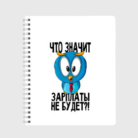 Тетрадь с принтом Птичка в шоке в Курске, 100% бумага | 48 листов, плотность листов — 60 г/м2, плотность картонной обложки — 250 г/м2. Листы скреплены сбоку удобной пружинной спиралью. Уголки страниц и обложки скругленные. Цвет линий — светло-серый
 | животные | жизненные цитаты | прикольные надписи | сова