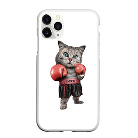 Чехол для iPhone 11 Pro Max матовый с принтом Кот боксёр в Курске, Силикон |  | арт | животные | искусство | картинка | рисунок
