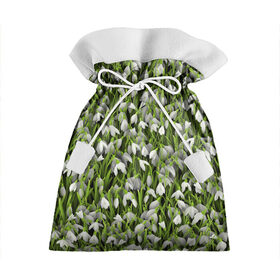 Подарочный 3D мешок с принтом Подснежники в Курске, 100% полиэстер | Размер: 29*39 см | Тематика изображения на принте: 8 марта | букет | весенний | весна | клумба | паттерн | подарок | подснежник | растение | цветочный | цветы. цветок