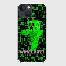 Чехол для iPhone 13 mini с принтом MINECRAFT CREEPER в Курске,  |  | creeper | game | minecraft | блоки | игра | квадраты | компьютерная игра | крипер | майнкрафт