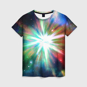 Женская футболка 3D с принтом Космическая вспышка в Курске, 100% полиэфир ( синтетическое хлопкоподобное полотно) | прямой крой, круглый вырез горловины, длина до линии бедер | astronomy | астрономия | вселенная | вселенский | вспышка | вспышки | галактика | звезда | звёзды | космическая | космос | пространство | свет | светящиеся | светящийся | яркий | яркость