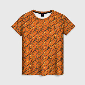 Женская футболка 3D с принтом Хлебушек в Курске, 100% полиэфир ( синтетическое хлопкоподобное полотно) | прямой крой, круглый вырез горловины, длина до линии бедер | bread | food | багет | батон | еда | паттерн | текстуры | хлеб