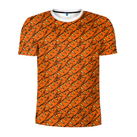Мужская футболка 3D спортивная с принтом Хлебушек в Курске, 100% полиэстер с улучшенными характеристиками | приталенный силуэт, круглая горловина, широкие плечи, сужается к линии бедра | bread | food | багет | батон | еда | паттерн | текстуры | хлеб