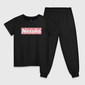 Детская пижама хлопок с принтом NEZUKO в Курске, 100% хлопок |  брюки и футболка прямого кроя, без карманов, на брюках мягкая резинка на поясе и по низу штанин
 | demon slayer | kimetsu no yaiba | nezuko | shinobu | slayer | tanjiro | zenitsu | гию томиока | зенитцу | иноске хашибира | клинок рассекающий демонов | незуко | танджиро | шинобу кочо
