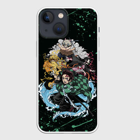 Чехол для iPhone 13 mini с принтом All heroes Demon Slayer в Курске,  |  | demon slayer | kimetsu no yaiba | nezuko | shinobu | slayer | tanjiro | zenitsu | гию томиока | зенитцу | иноске хашибира | клинок рассекающий демонов | незуко | танджиро | шинобу кочо